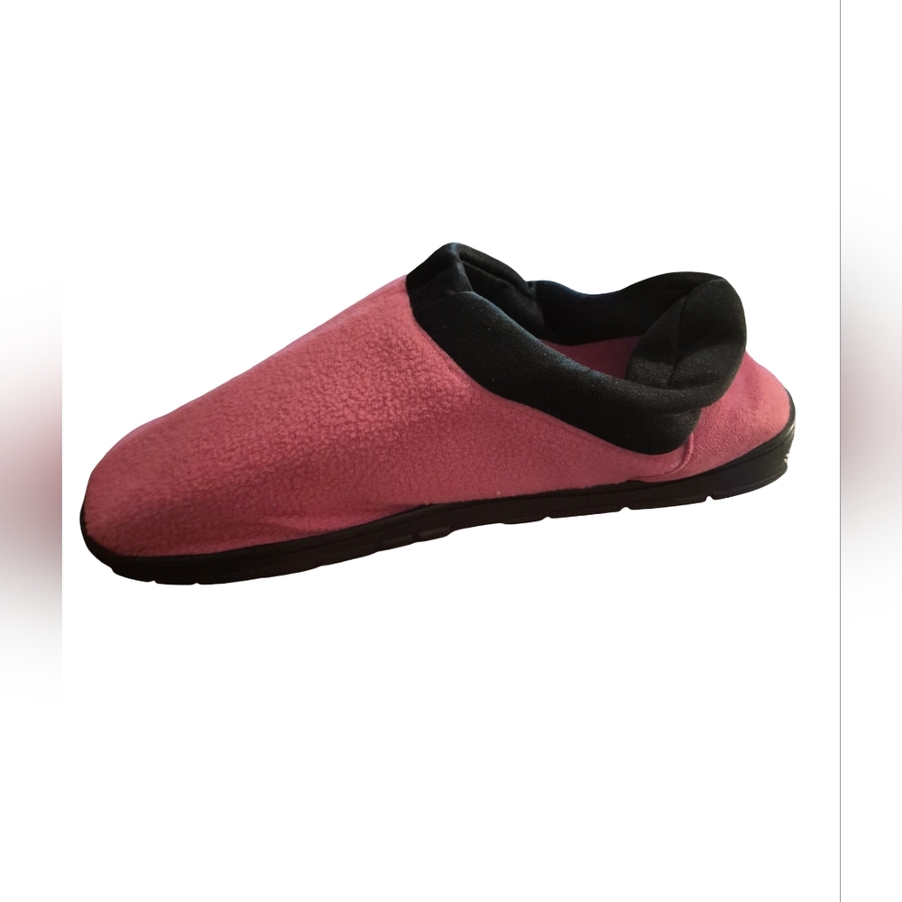 Pink and Black Fleece Slippers